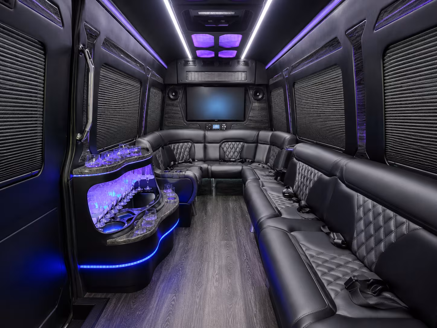 canton 50 passenger party bus interior